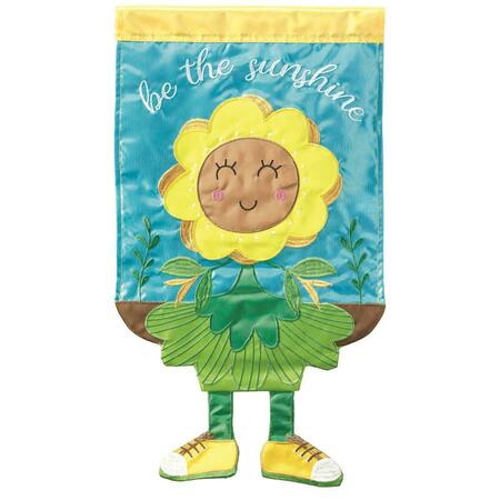 RECINTO 13 x 24 in. Sunflower Welcome Applique Garden Flag RE3468724